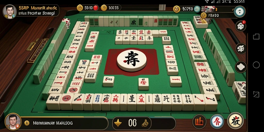 Tampilan menarik dari gameplay Mahjong 55RP.