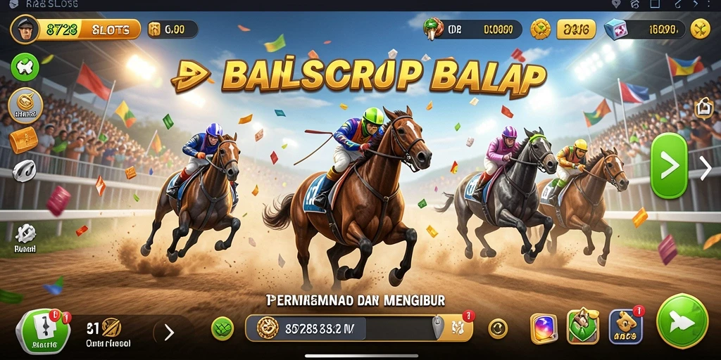 Tampilan gameplay seru di 8728SLOTS saat balapan di tengah kota.