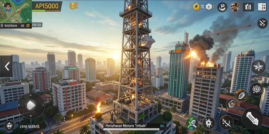 Tangkapan layar utama menunjukkan aksi menara pertahanan yang mendebarkan.