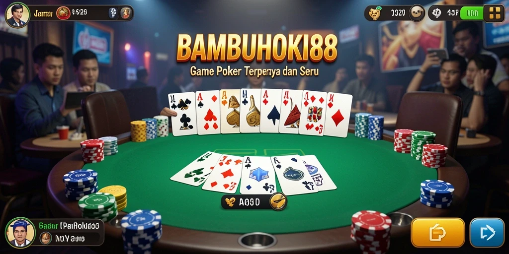 Screenshot menunjukkan gameplay poker yang mengasyikkan dan menarik.