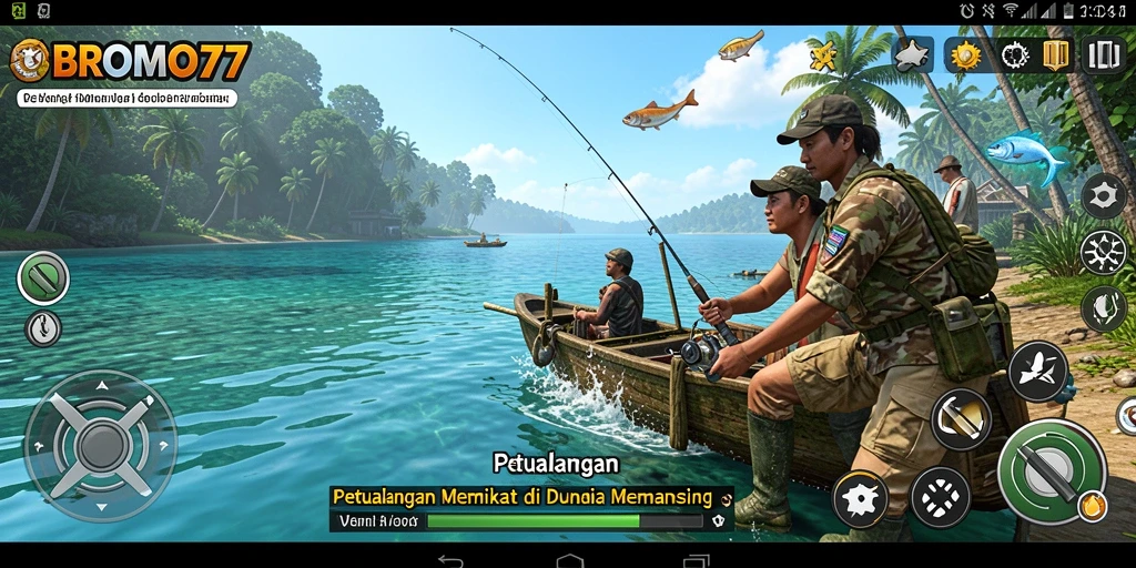 Tampilan memikat dari gameplay BROMO77 yang penuh aksi memancing.