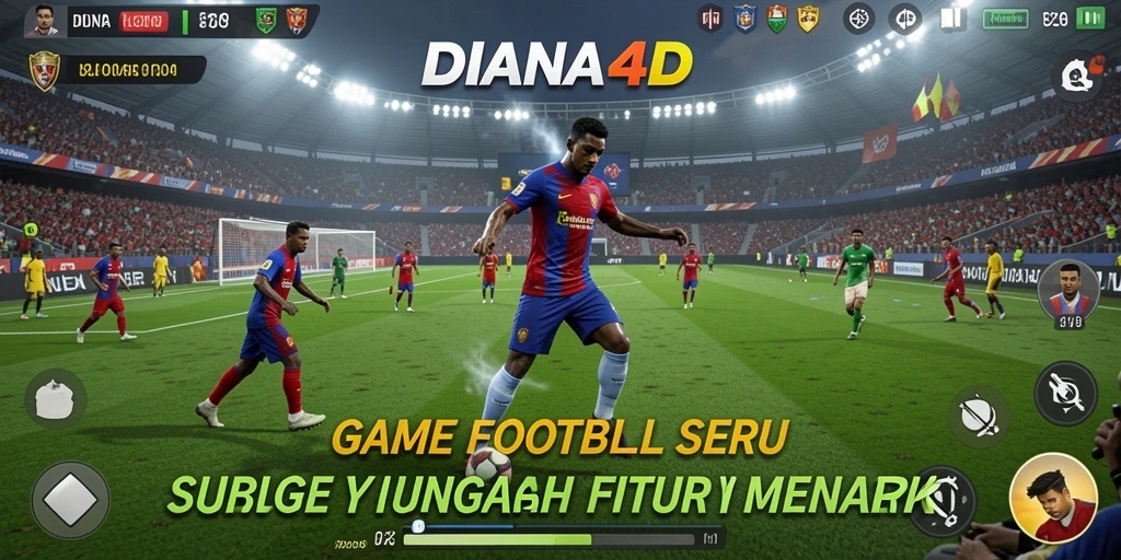 Tampilan gameplay menarik dari DIANA4D yang menggambarkan pertandingan sepak bola.