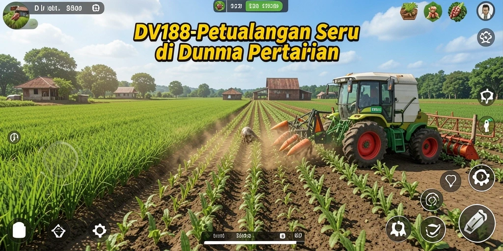Screenshot gameplay yang menunjukkan aktivitas seru di kebun.