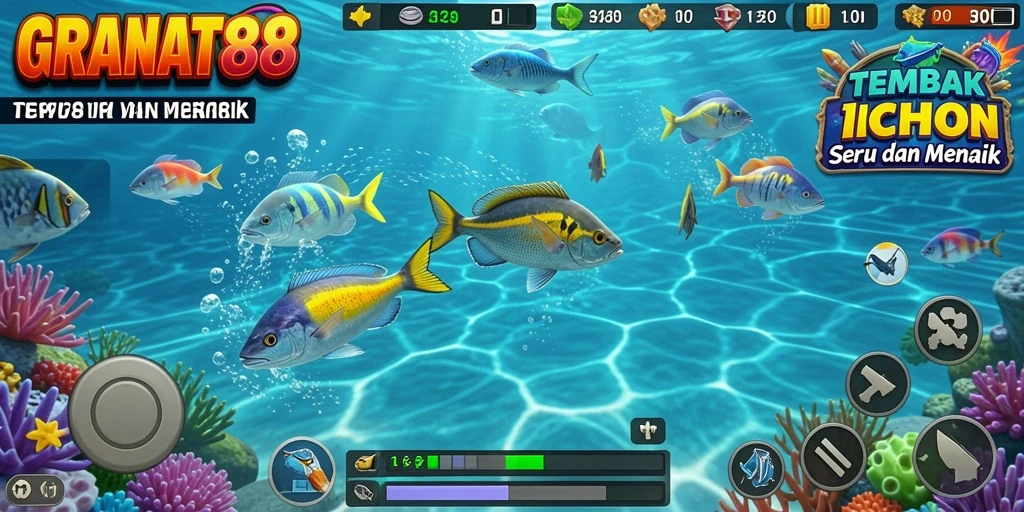 Tangkapan layar yang menunjukkan gameplay Tembak Ikan di GRANAT88.