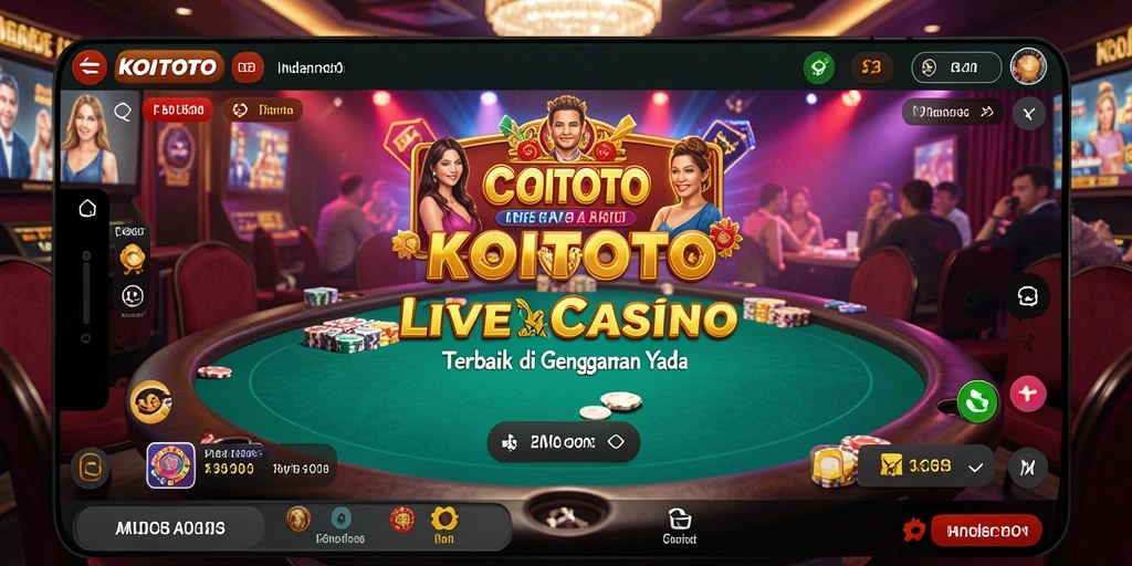 Screenshot gameplay KOITOTO yang menampilkan dealer profesional dan aksi langsung.