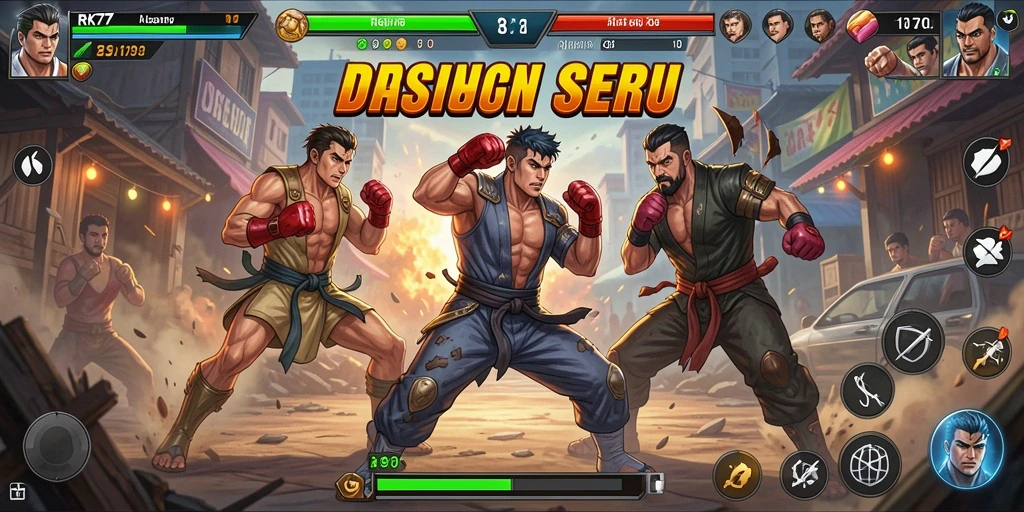 Gameplay penuh aksi dalam RK77 dengan pertarungan yang mendebarkan.