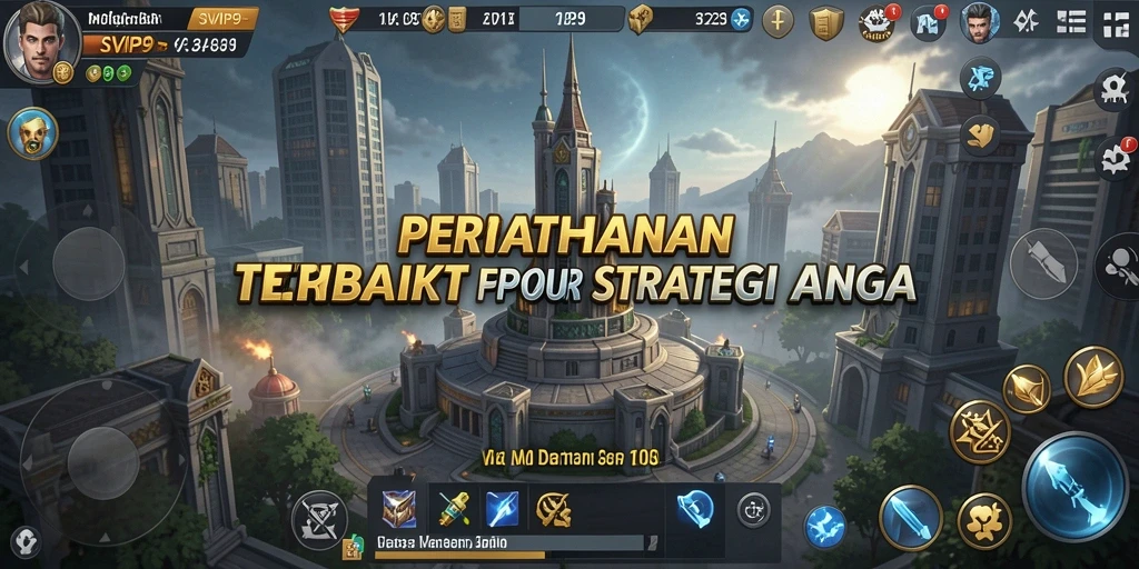 Screenshot gameplay SVIP9 dengan menara yang siap menghadapi musuh.