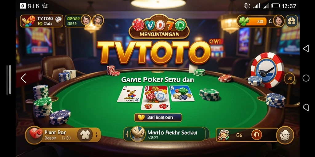Tampilan utama gameplay Poker di TVTOTO yang mengasyikkan.